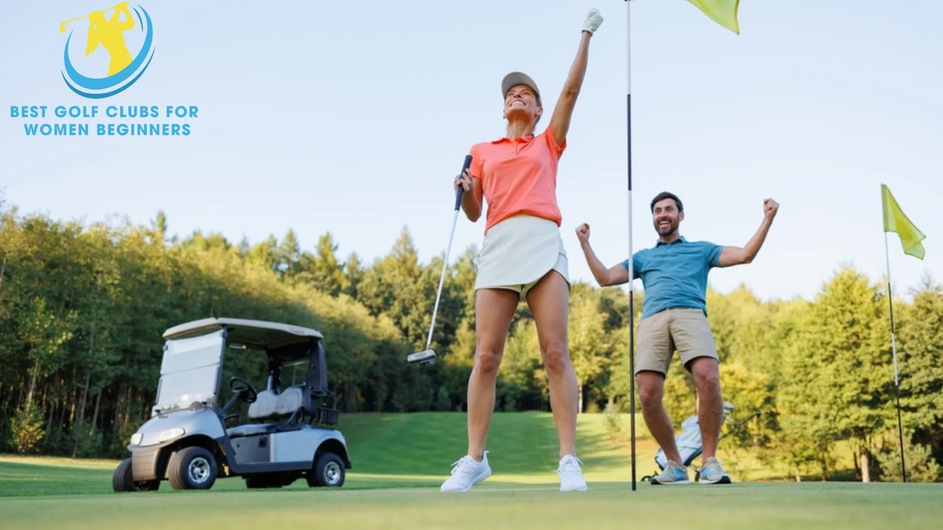 An image of a couple choosing the right golf club set for them and having a good swing on the golf course