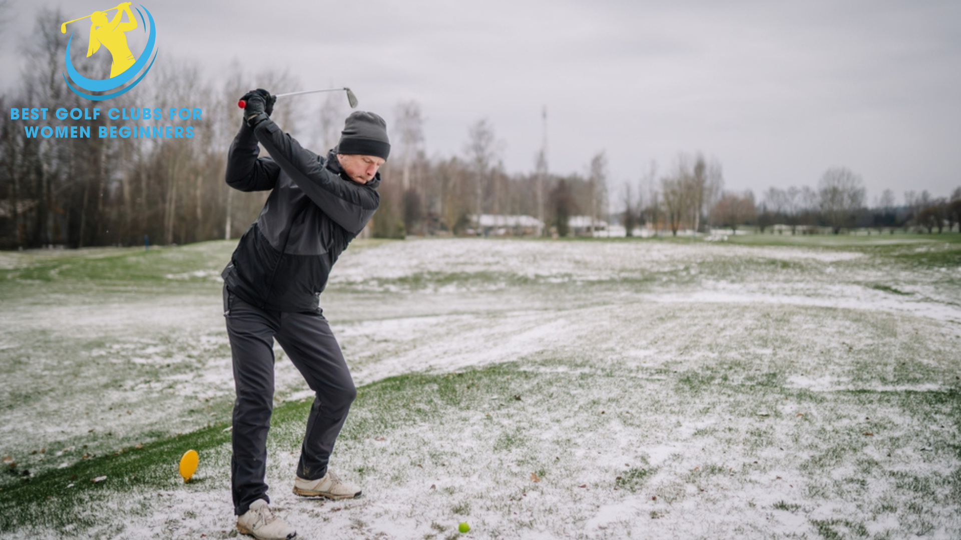 the image of men playing golf in winter