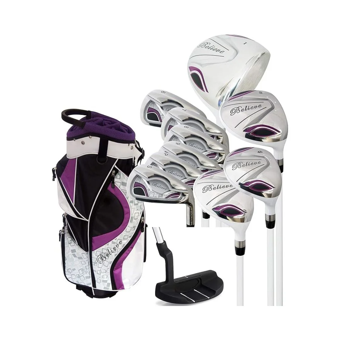 Believe Ladies Right-Handed Women’s Complete Purple Golf Clubs Set (S9)